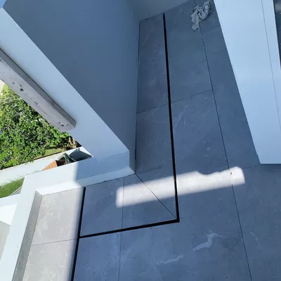 floor installation and complete bathroom