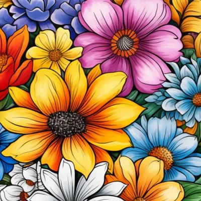 Flowers color painting
