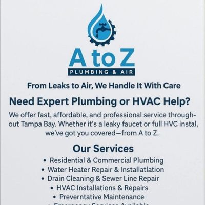 A To Z Plumbing and air Llc