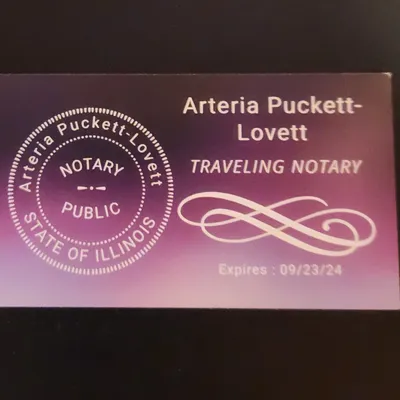 Arteria Puckett-Lovett Traveling Notary