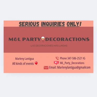 M&L Event Decorations (Serious inquiries please!)