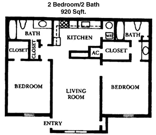 #1  Floor Plan 2x2 - Cypress Edge, New Braunfels, TX for Rent
