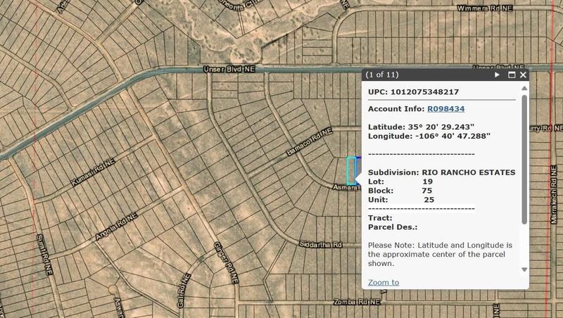 Rio Rancho, Sandoval County, NM Undeveloped Land, Homesites for sale Property ID: 418432762