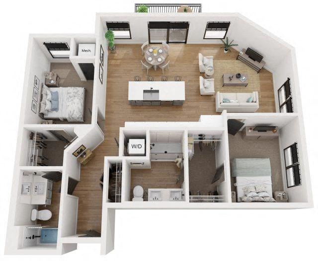 The Reeve Lakeside - PLAN D4 for Rent