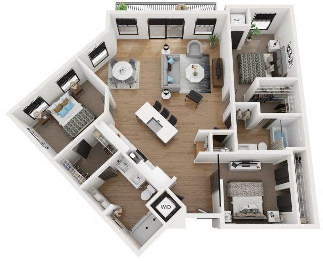 The Reeve Lakeside - PLAN E1 for Rent