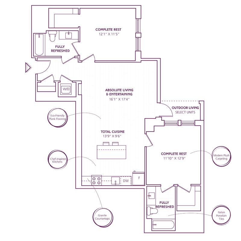 The Bartlett - 2 Bed - 2 Bath  B12 for Rent