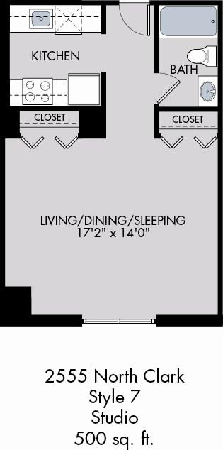 2555 N Clark St - Studio for Rent