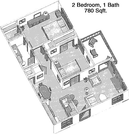 #1  Floor Plan 2x1 - Mia Westchase East, Houston, TX for Rent