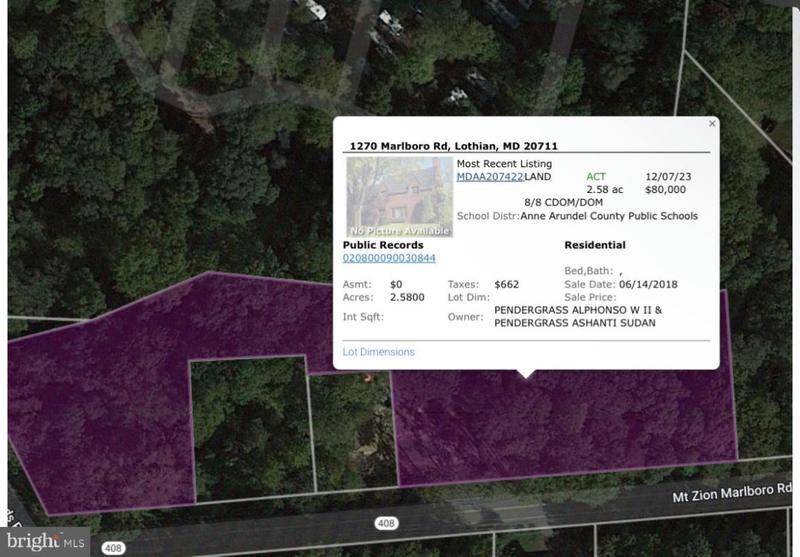 1270 MARLBORO RD, LOTHIAN, MD 20711 Land For Sale  MLS# MDAA2074226